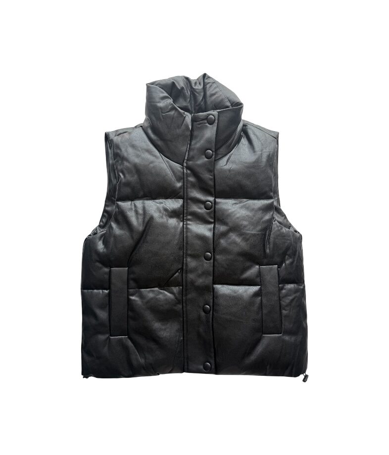 Puffa Eco cuero Negra